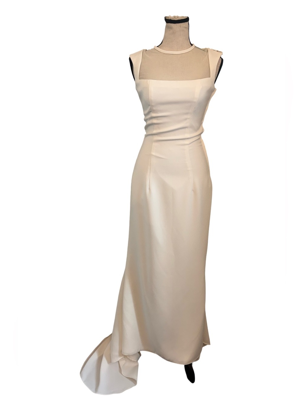 Lady Eleanor Wedding Dress Size 4 Ivory Gown Illusion Back Train Bustle
